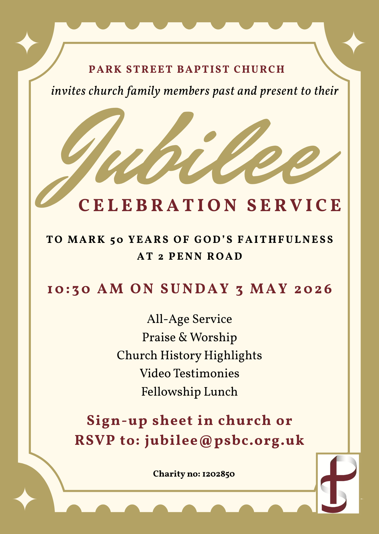 Invitation to 3 May Jubilee Se